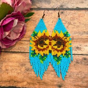 Sunflower long earring No2